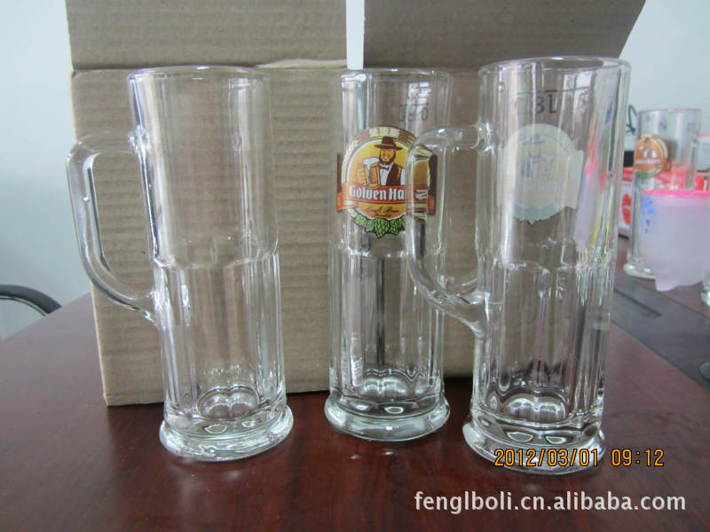 【热销新品 玻璃啤酒杯 扎啤杯 新颖精美】价格,厂家,图片,玻璃工艺品,凤阳县凤力玻璃制品-